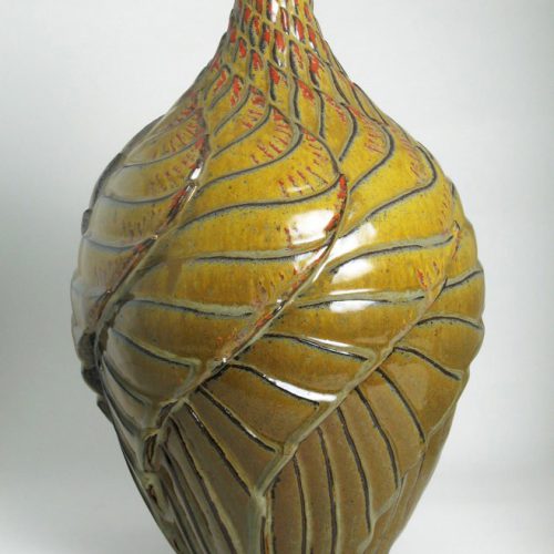 The Phoenix 2 - Gold Ceramic Vase