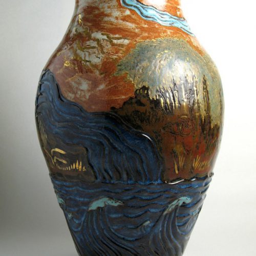 The Water Of Life And The Infinite Ocean Gold - Ceramic Vase