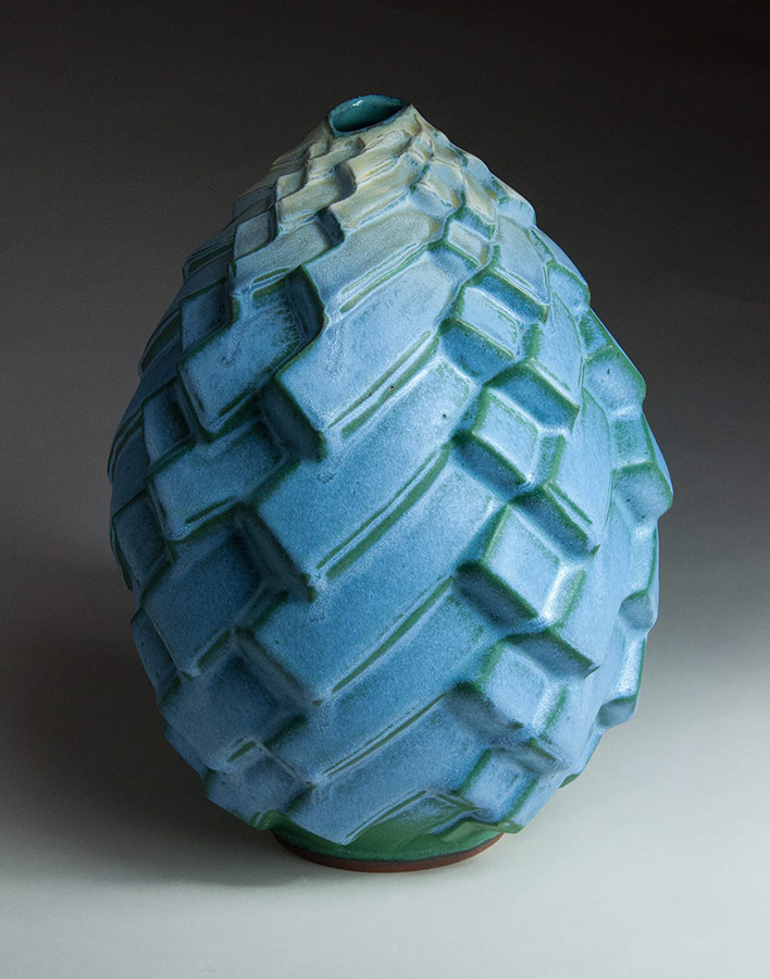 Staccato Waltz - Blue ceramic pot